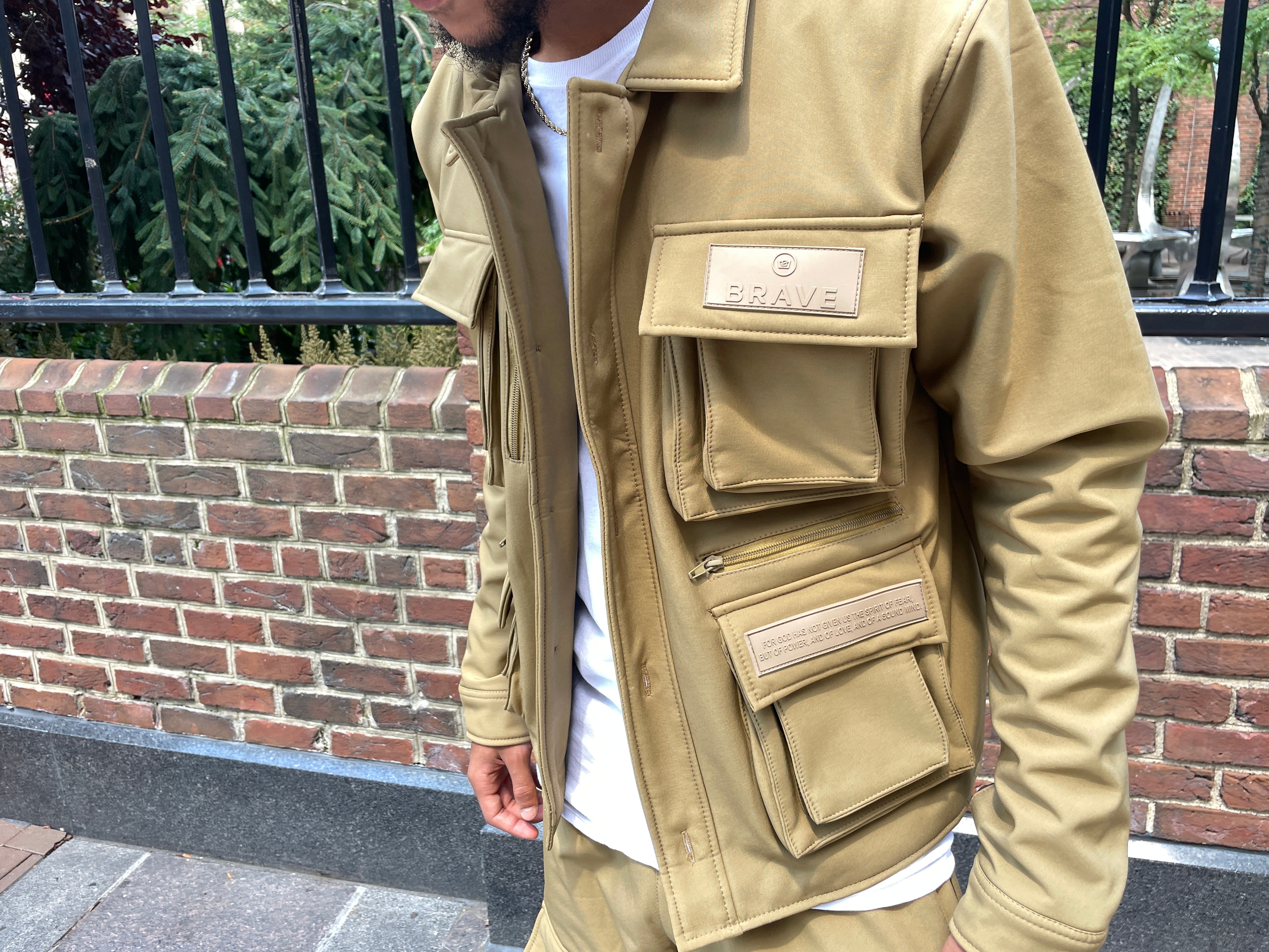 TAN "INSPIRE" CARGO JACKET